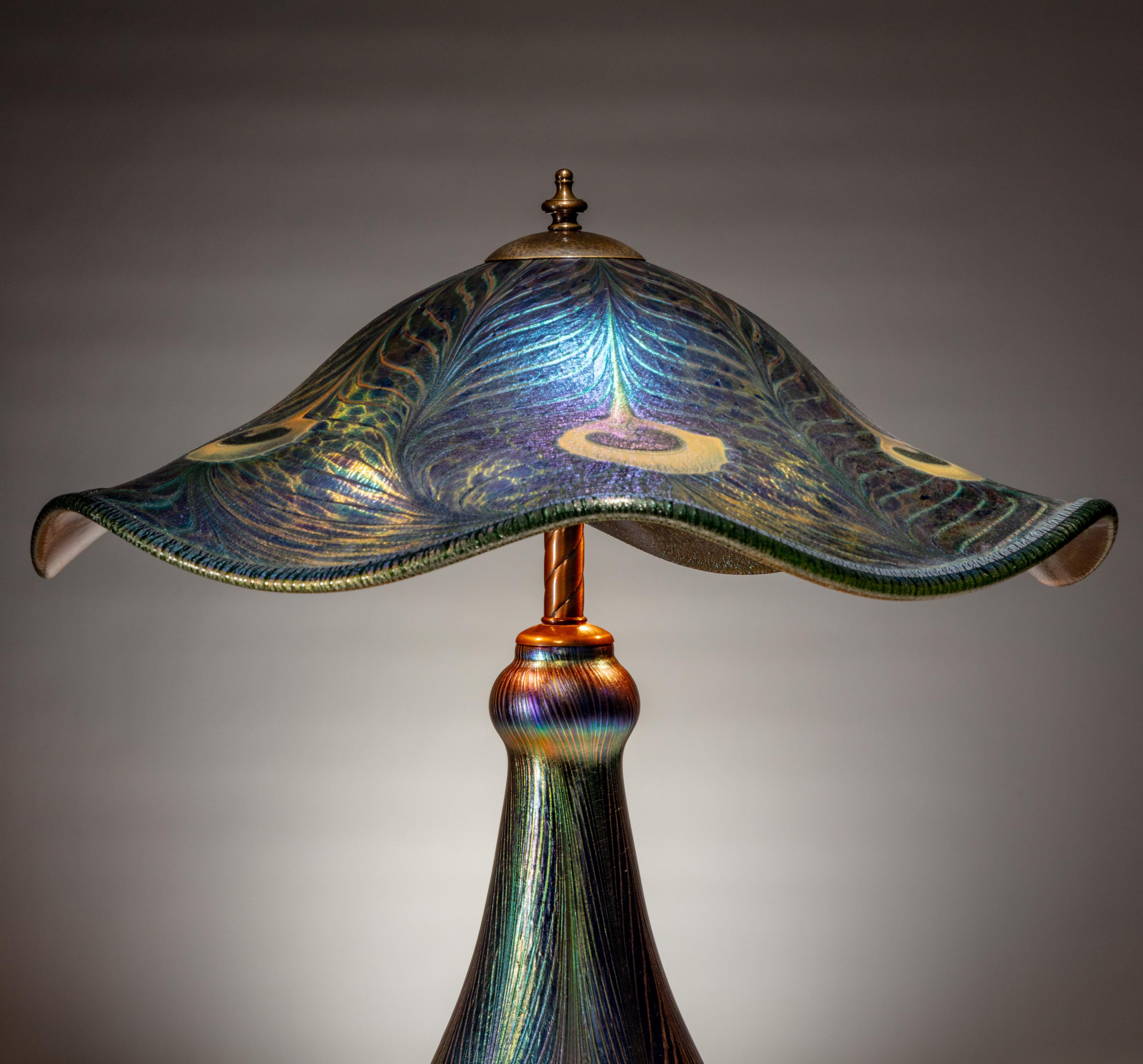 Charles Lotton (American, 1935–2021) — Large Peacock Feather Lamp, 2002
