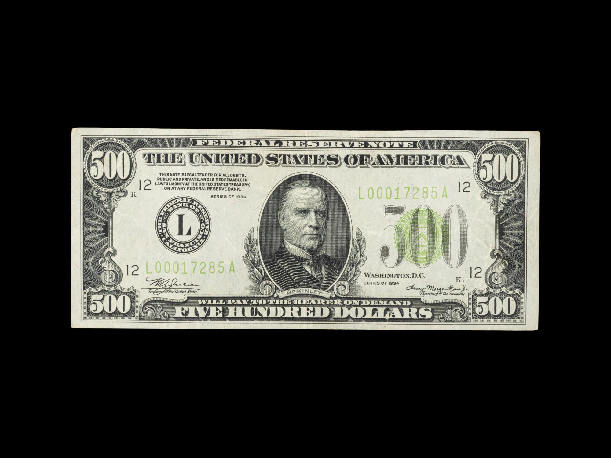 Three $500 Federal Reserve Notes