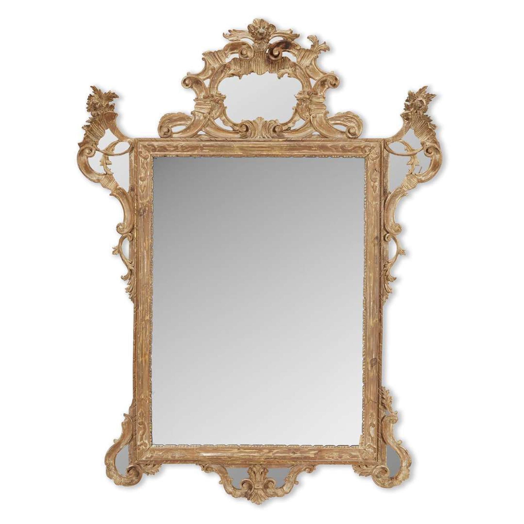 An Italian giltwood chinoiserie mirror 20th century