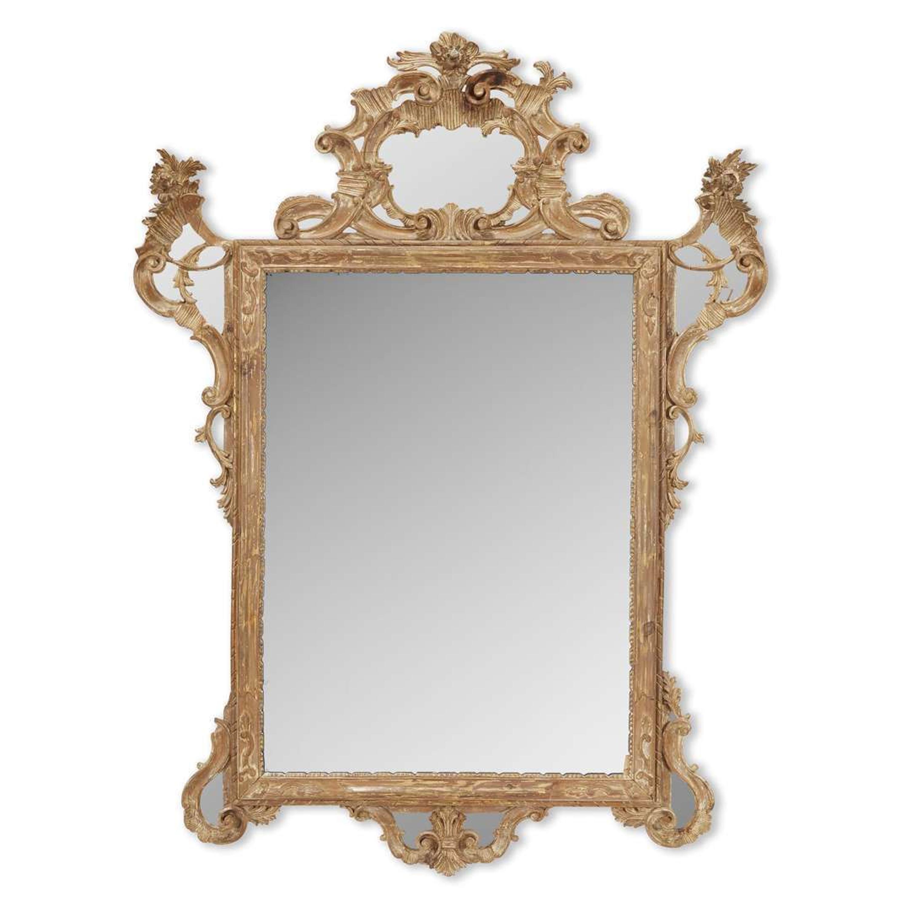 An Italian giltwood chinoiserie mirror 20th century
