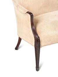 A George III Style Suede Upholstered Mahogany Sofa