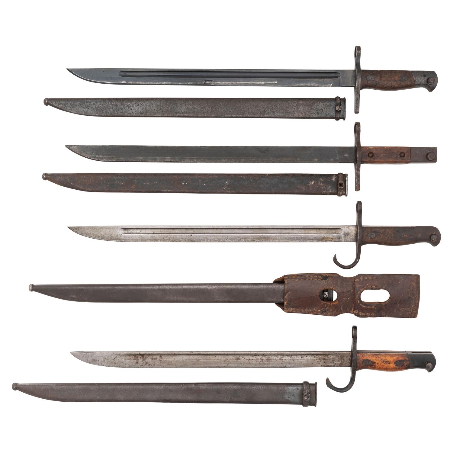 Lot of 4 Japanese Type 30 Bayonets with Scabbards
