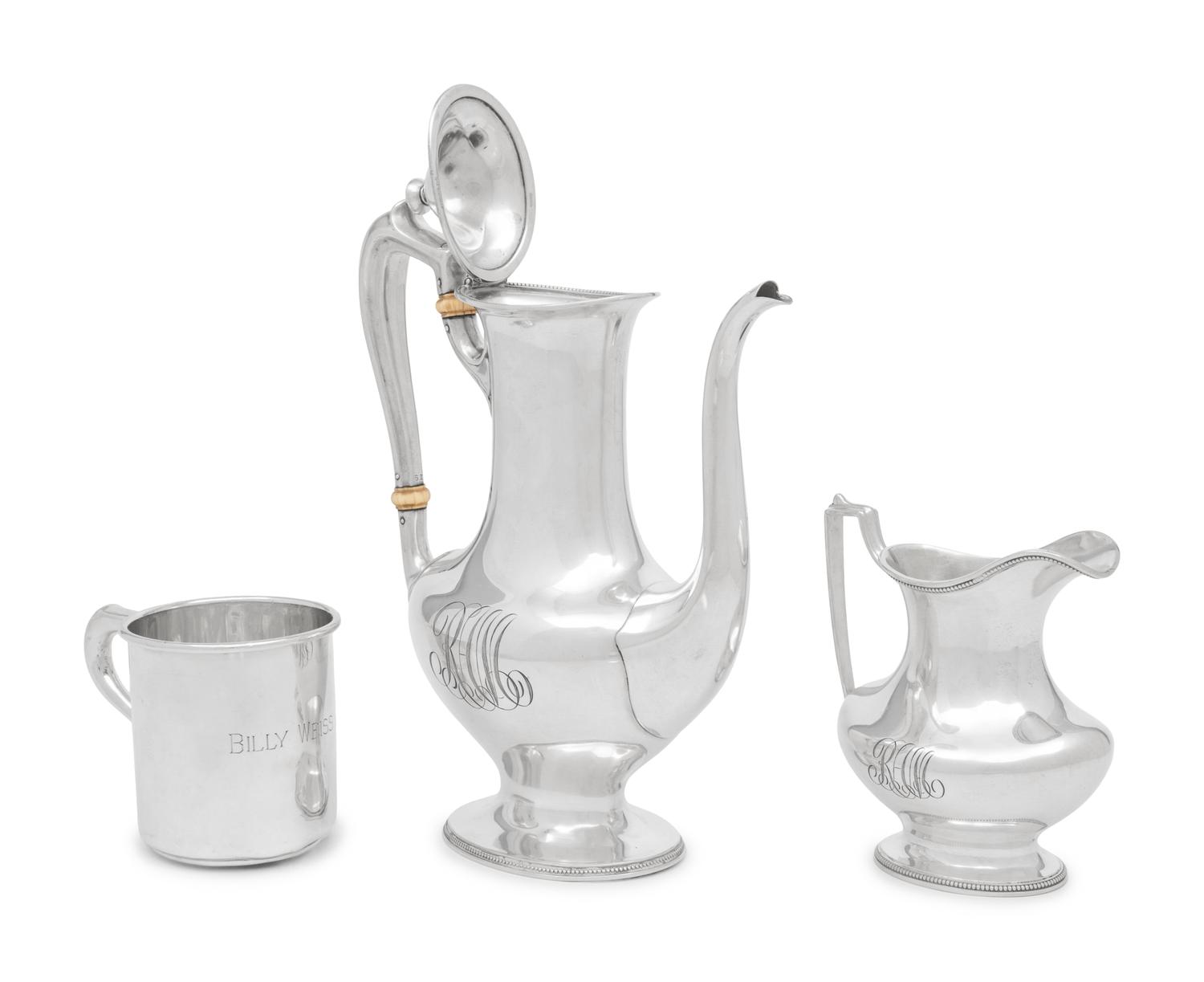 A Gorham Silver Three-Piece Coffee Service