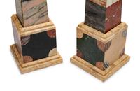 A Pair of Large Grand Tour Style Specimen Marble Obelisks