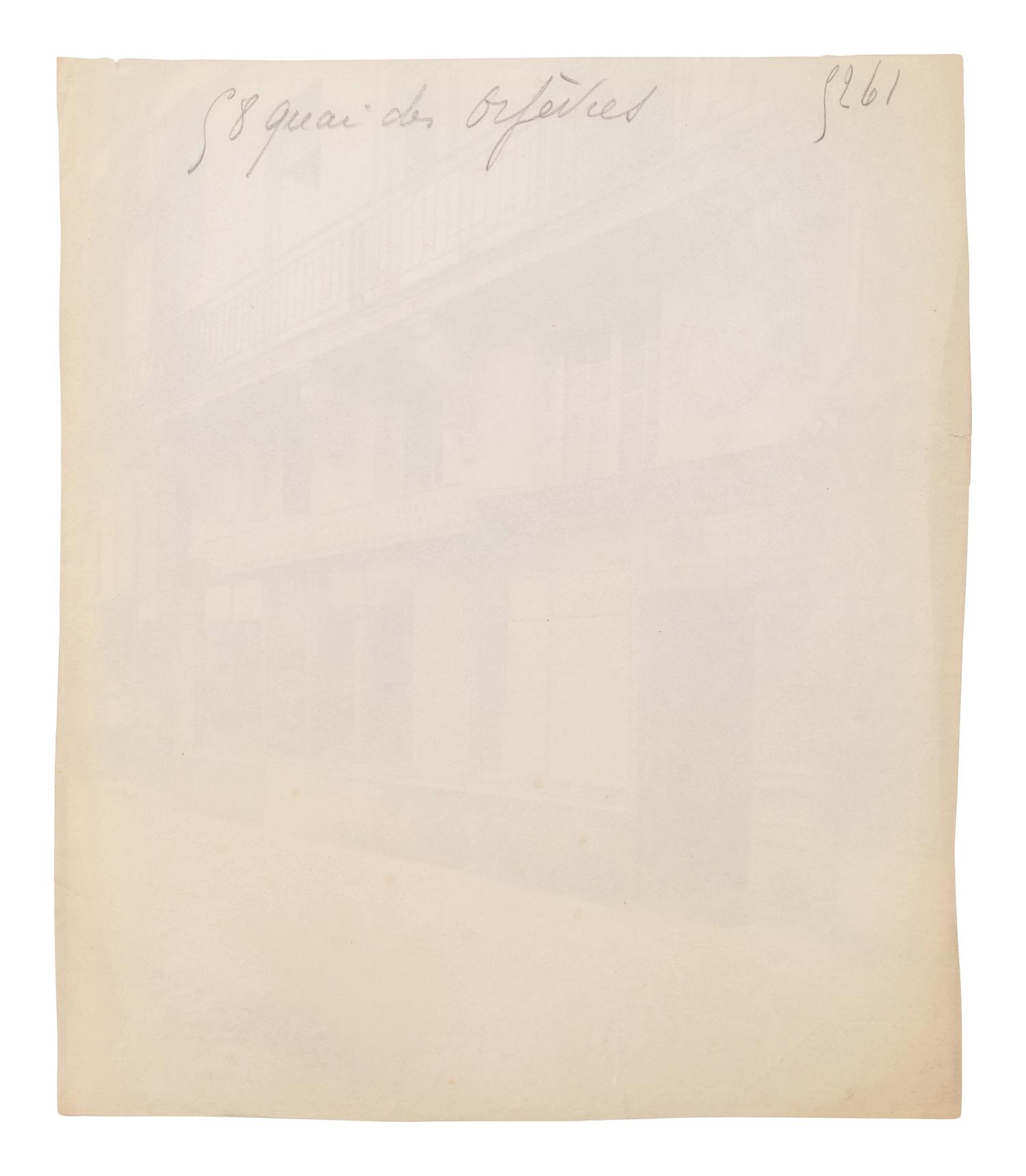 A group of three photographs ( Marché Saint-Germain , circa 1900s; 58 Quai des Orfèvres [balcon] , circa 1900s; Balcon, quai Béthune 24 , 1908)
