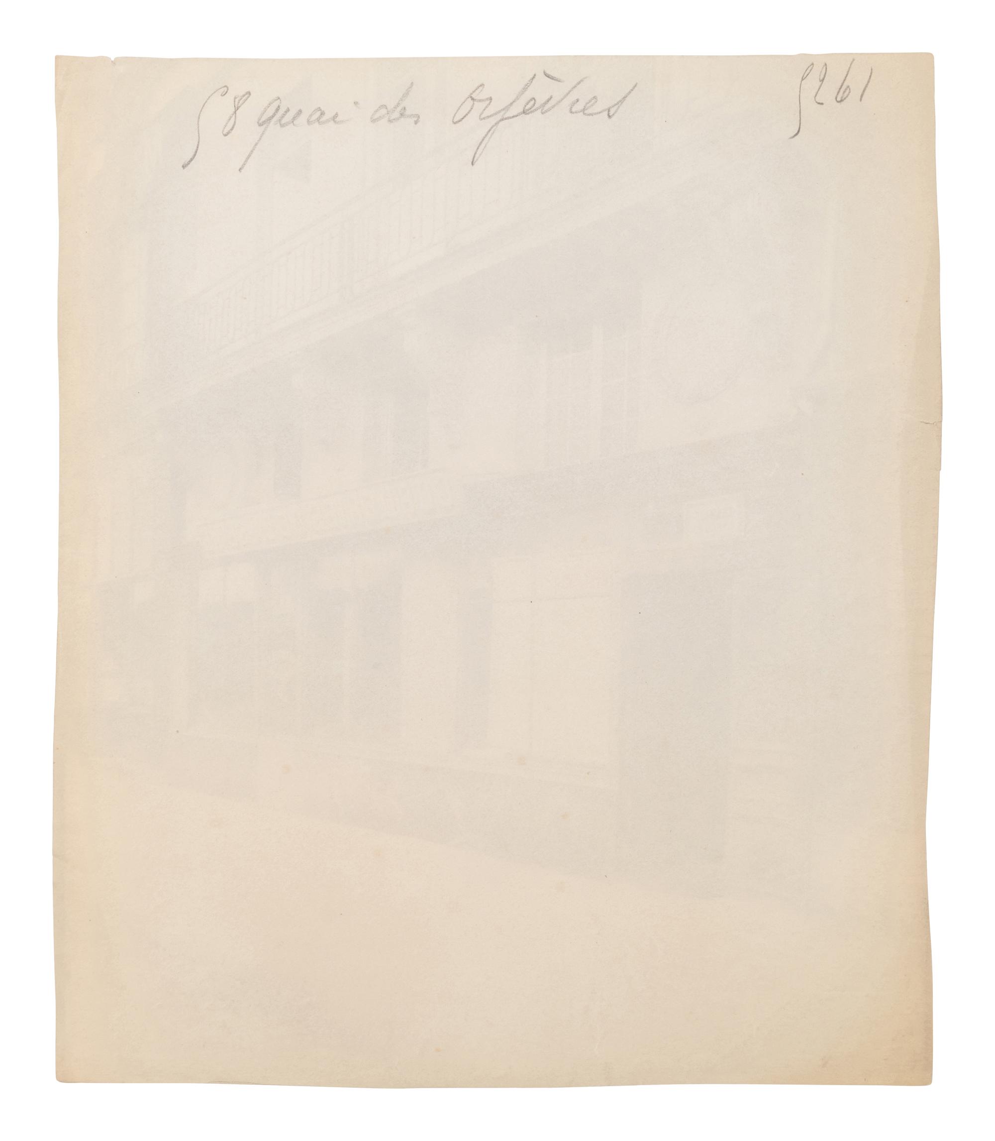 A group of three photographs ( Marché Saint-Germain , circa 1900s; 58 Quai des Orfèvres [balcon] , circa 1900s; Balcon, quai Béthune 24 , 1908)