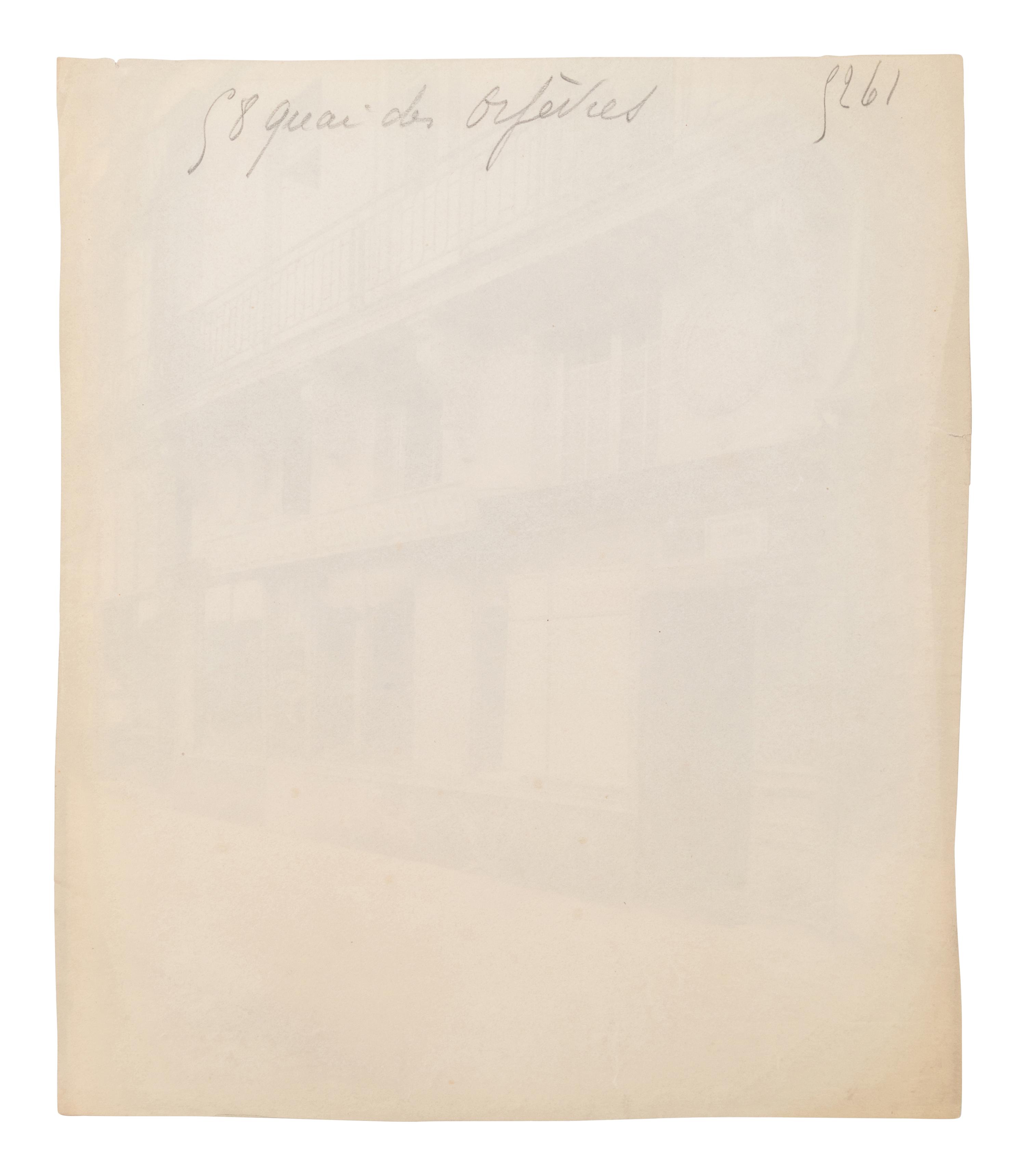 A group of three photographs ( Marché Saint-Germain , circa 1900s; 58 Quai des Orfèvres [balcon] , circa 1900s; Balcon, quai Béthune 24 , 1908)