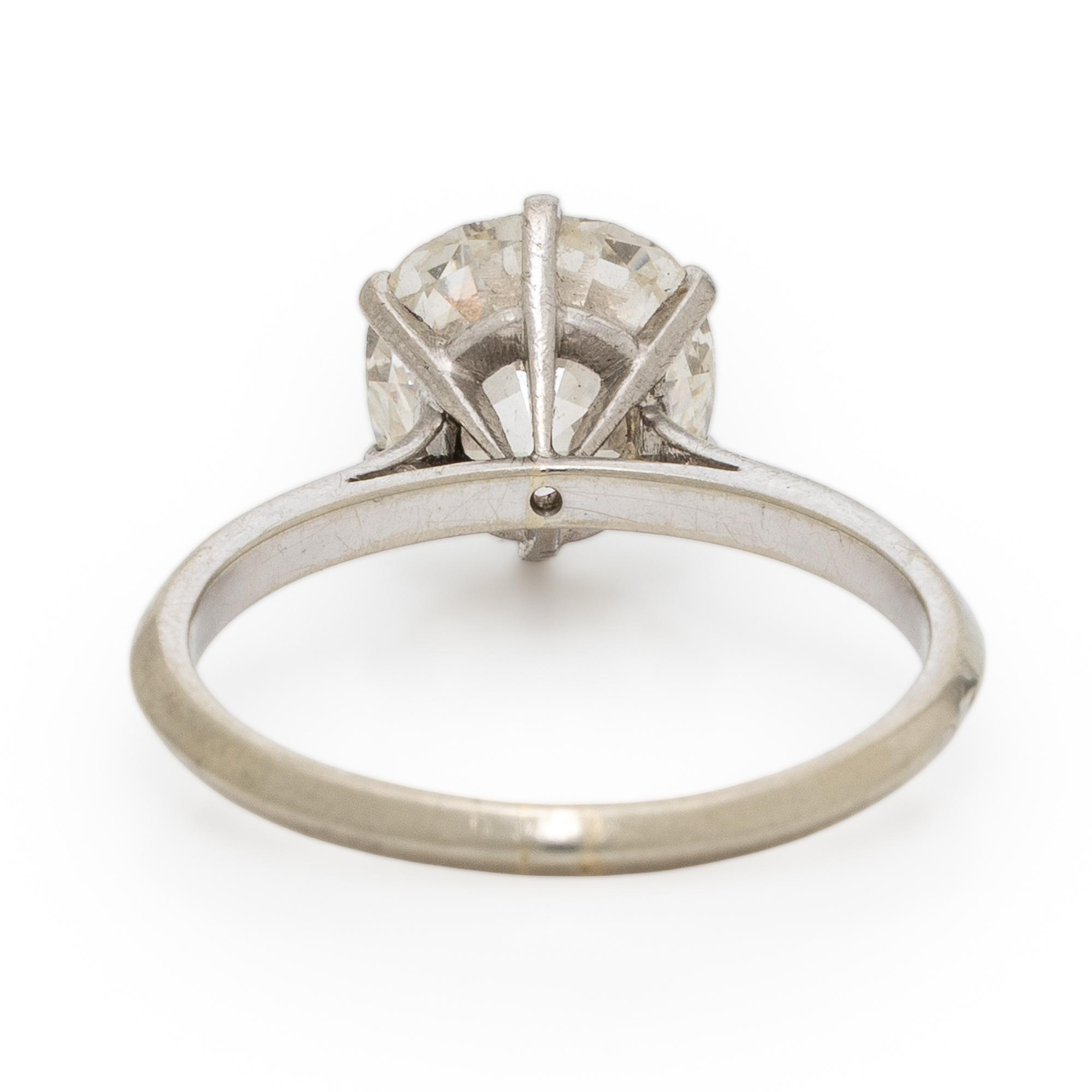 Diamond and White Gold Solitaire Ring