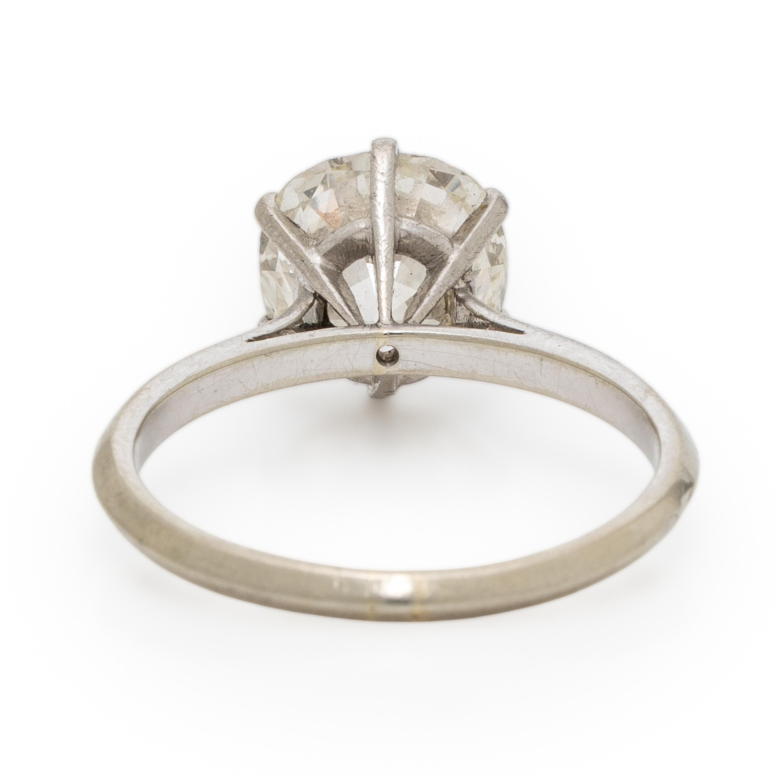 Diamond and White Gold Solitaire Ring