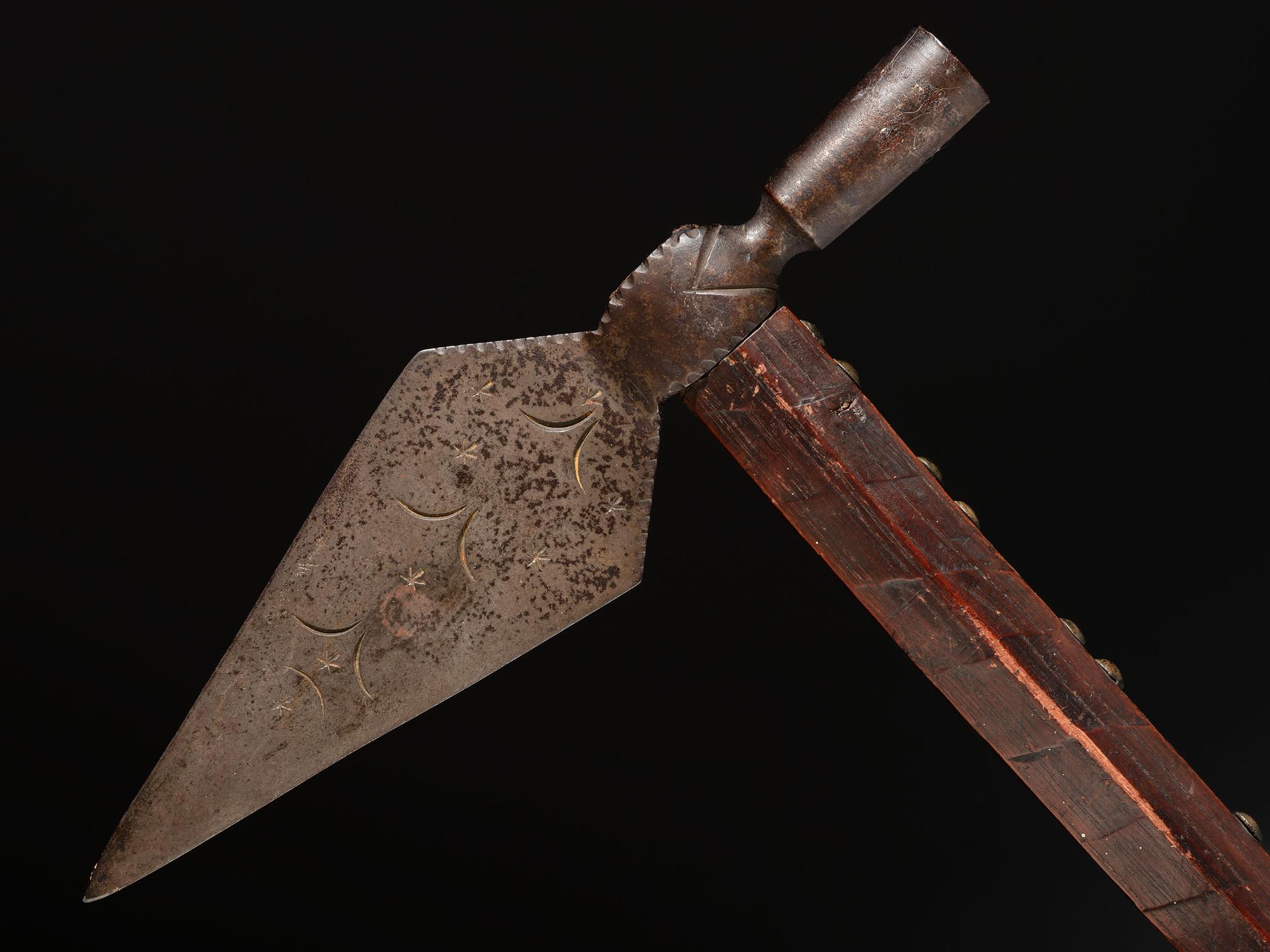 Plains Spontoon Pipe Tomahawk, with Decorations