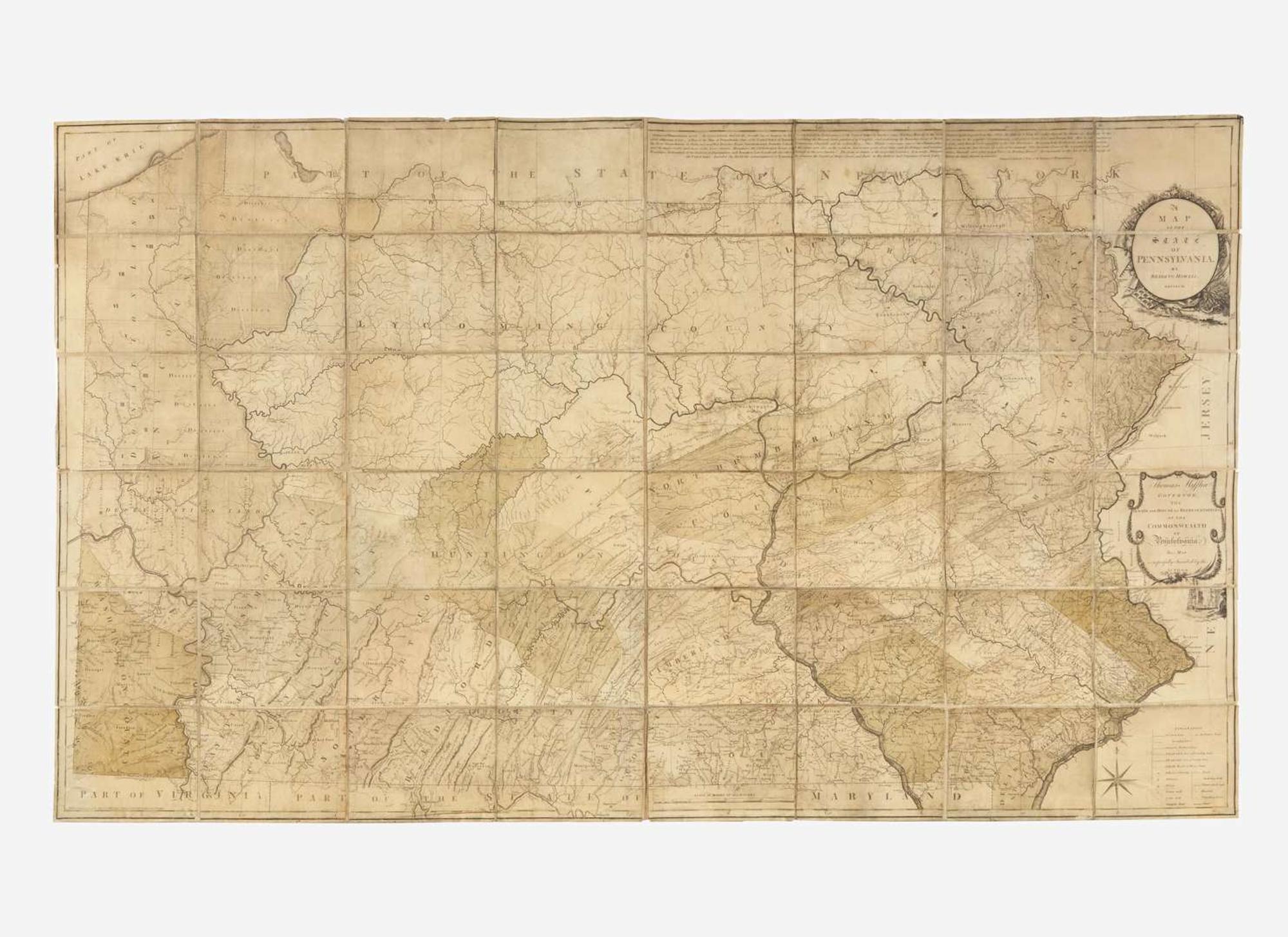 [Philadelphia & Pennsylvania] Howell, Reading: A Map Of The State Of Pennsylvania