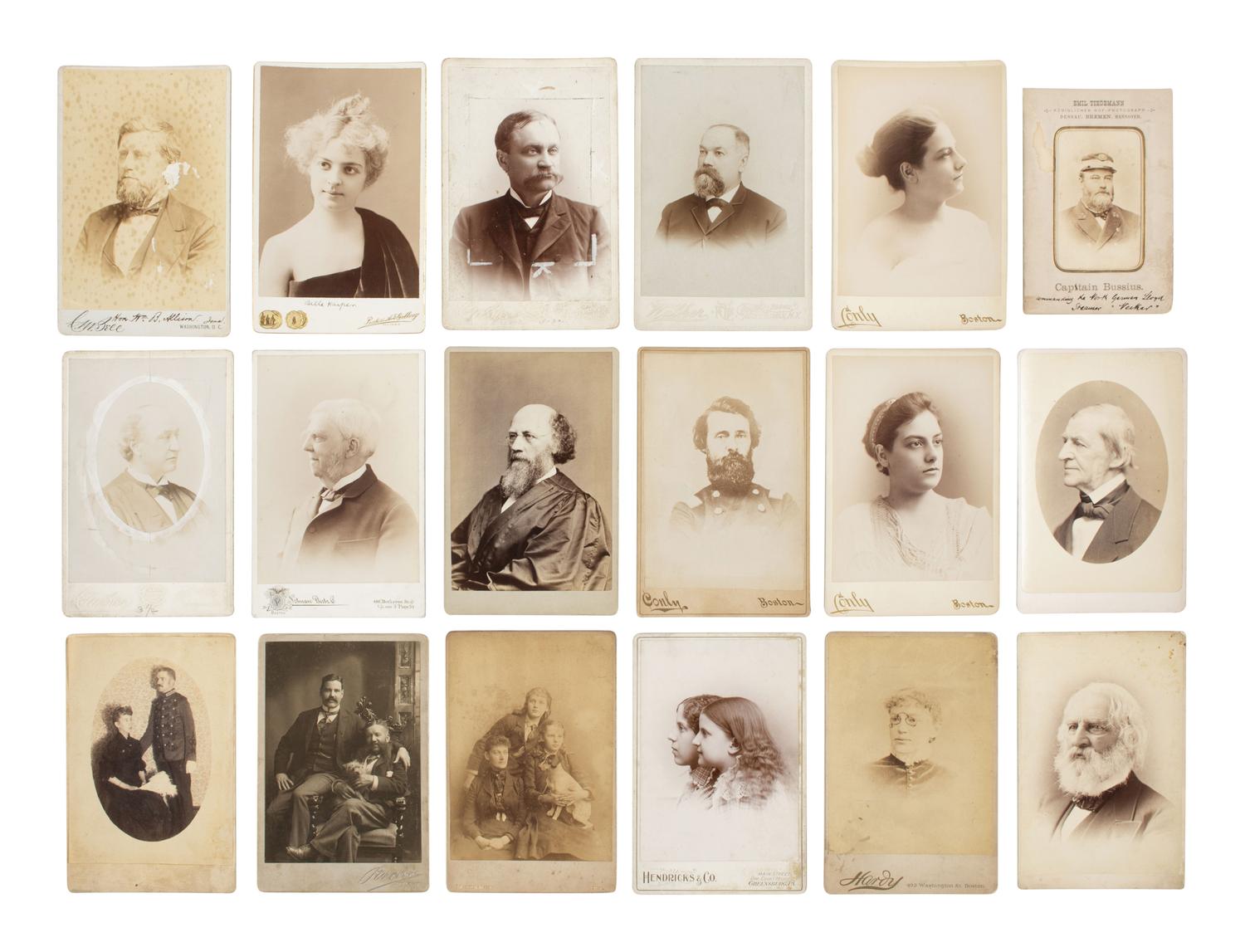 [EARLY PHOTOGRAPHY] Photographs of 19th century politicians, abolitionists, authors, and performers
