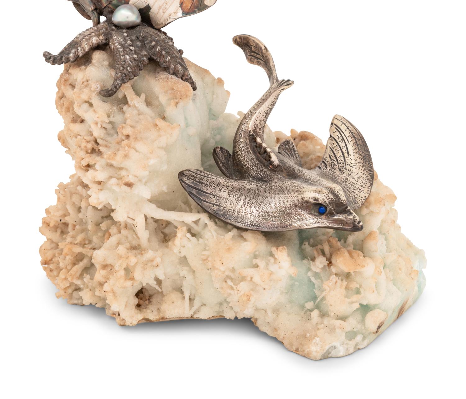 A Buccellati Silver Marine Life Figure by Marcello Minotto (Italian 1906-1998)