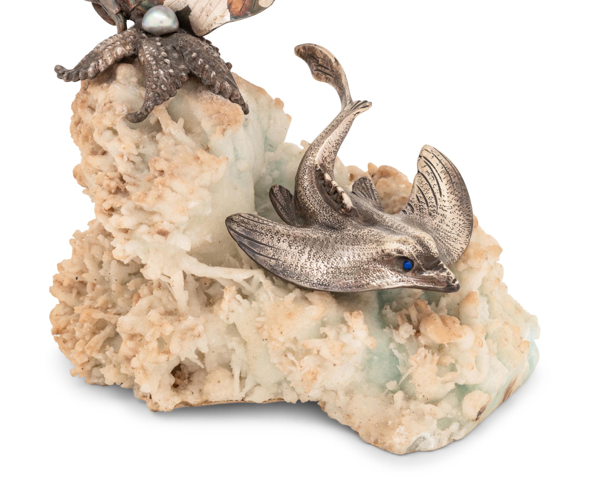 A Buccellati Silver Marine Life Figure by Marcello Minotto (Italian 1906-1998)