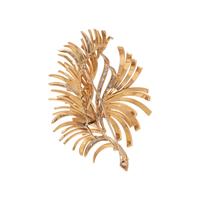 YELLOW GOLD AND DIAMOND SPRAY BROOCH
