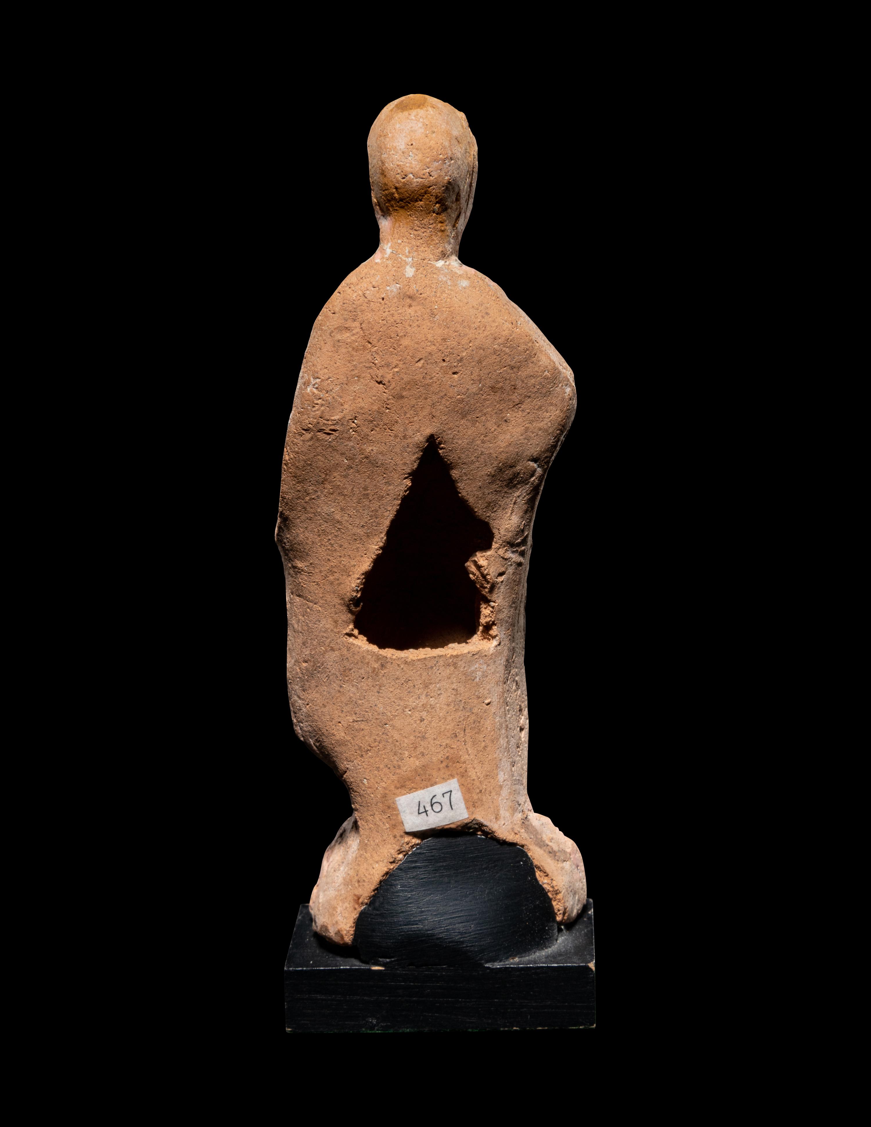 A Greek Terra Cotta Draped Female Figure