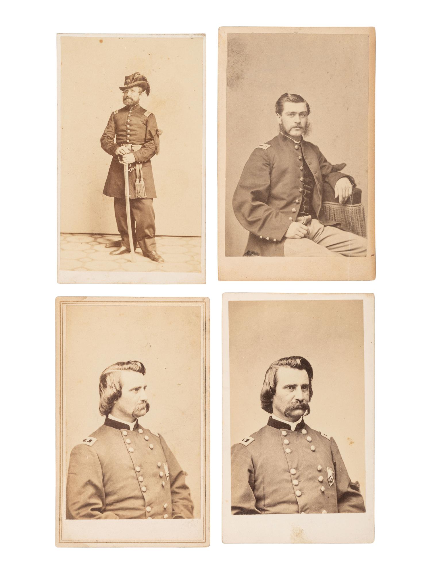 [LINCOLN]. 15 CDVs of Generals and other officers wearing Lincoln mourning pins and bands incl. General LOGAN & Admiral FARRAGUT.