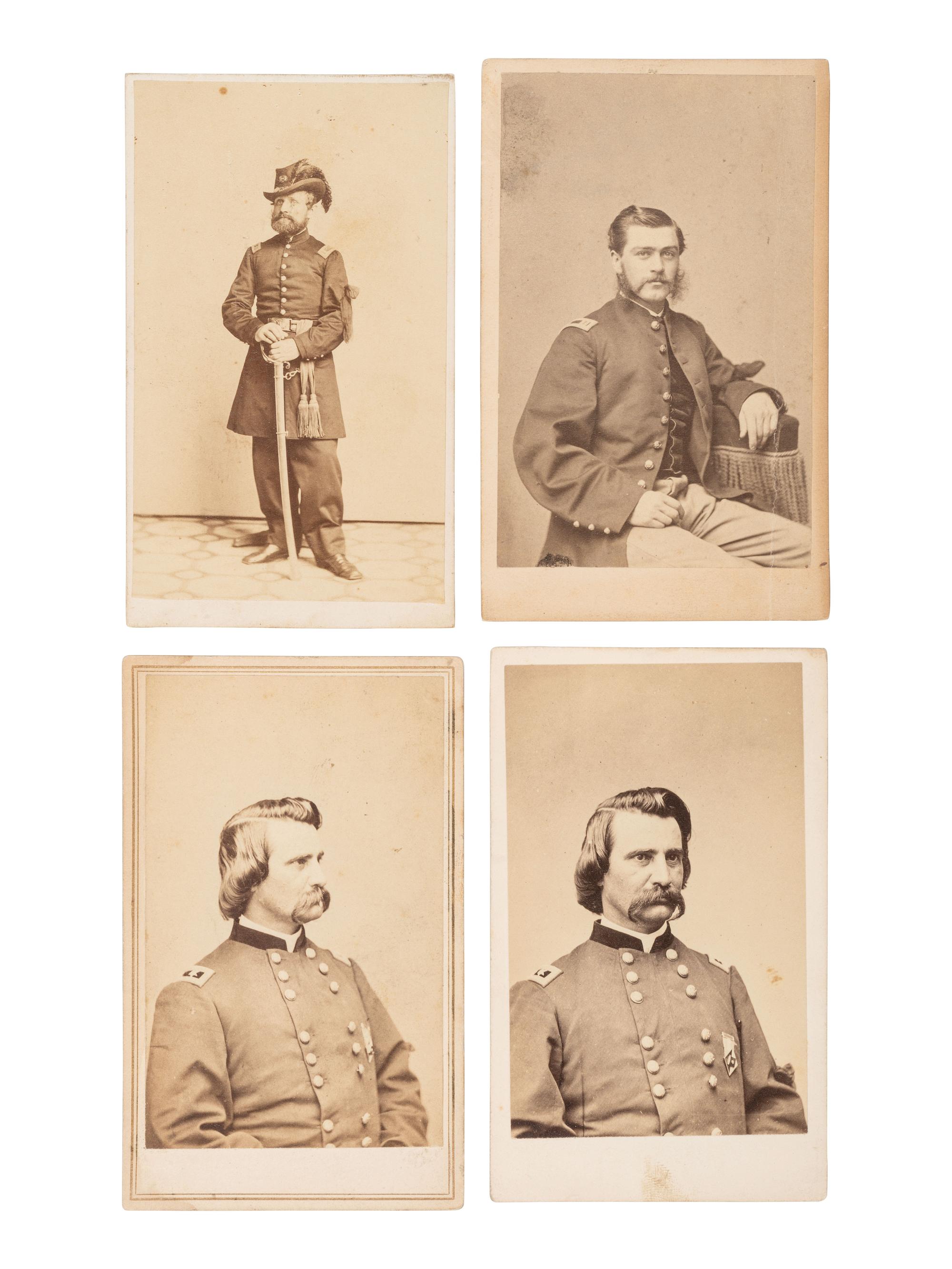 [LINCOLN]. 15 CDVs of Generals and other officers wearing Lincoln mourning pins and bands incl. General LOGAN & Admiral FARRAGUT.