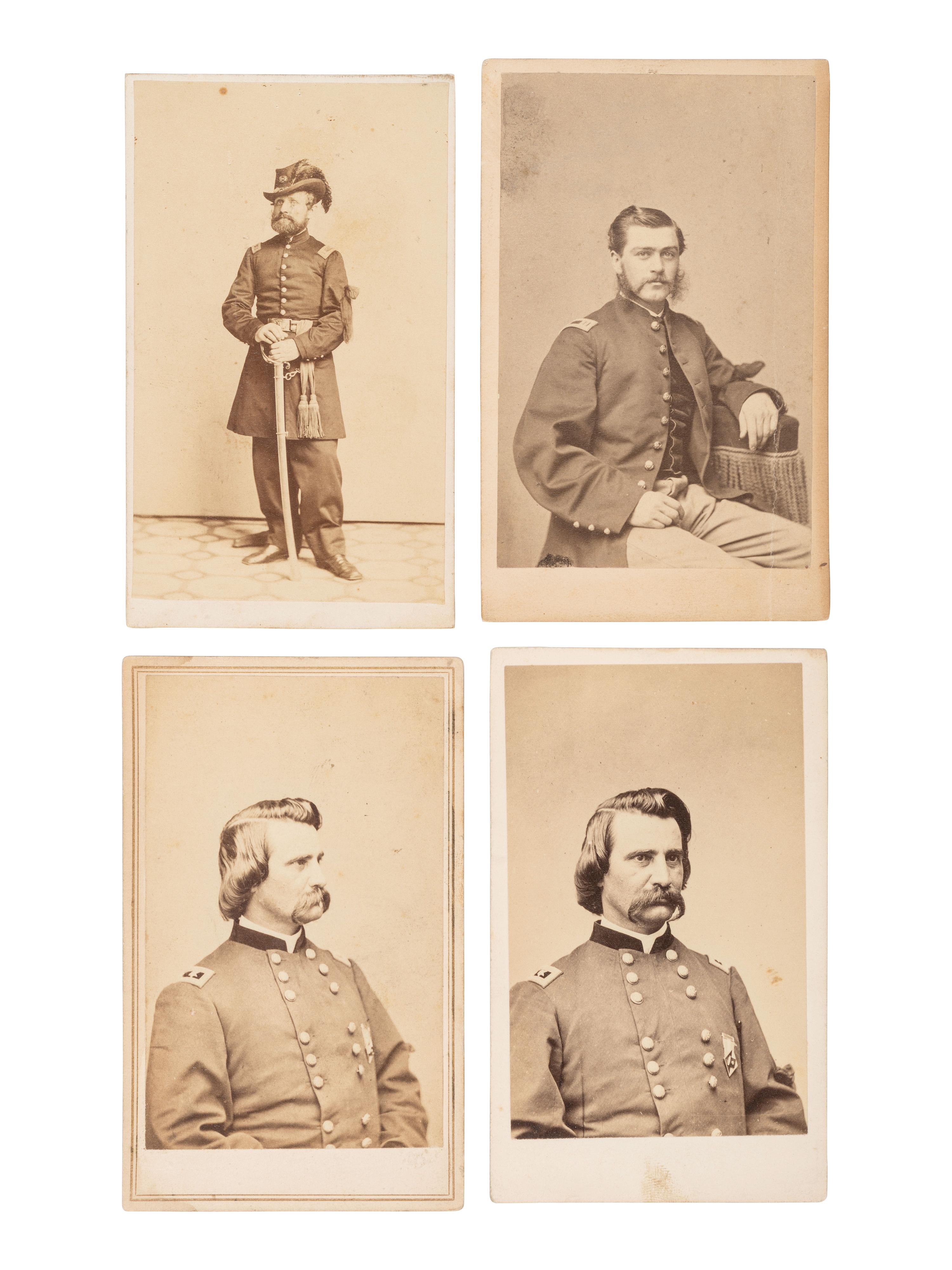 [LINCOLN]. 15 CDVs of Generals and other officers wearing Lincoln mourning pins and bands incl. General LOGAN & Admiral FARRAGUT.