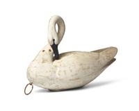 A Carved and Painted Wood Swan Decoy