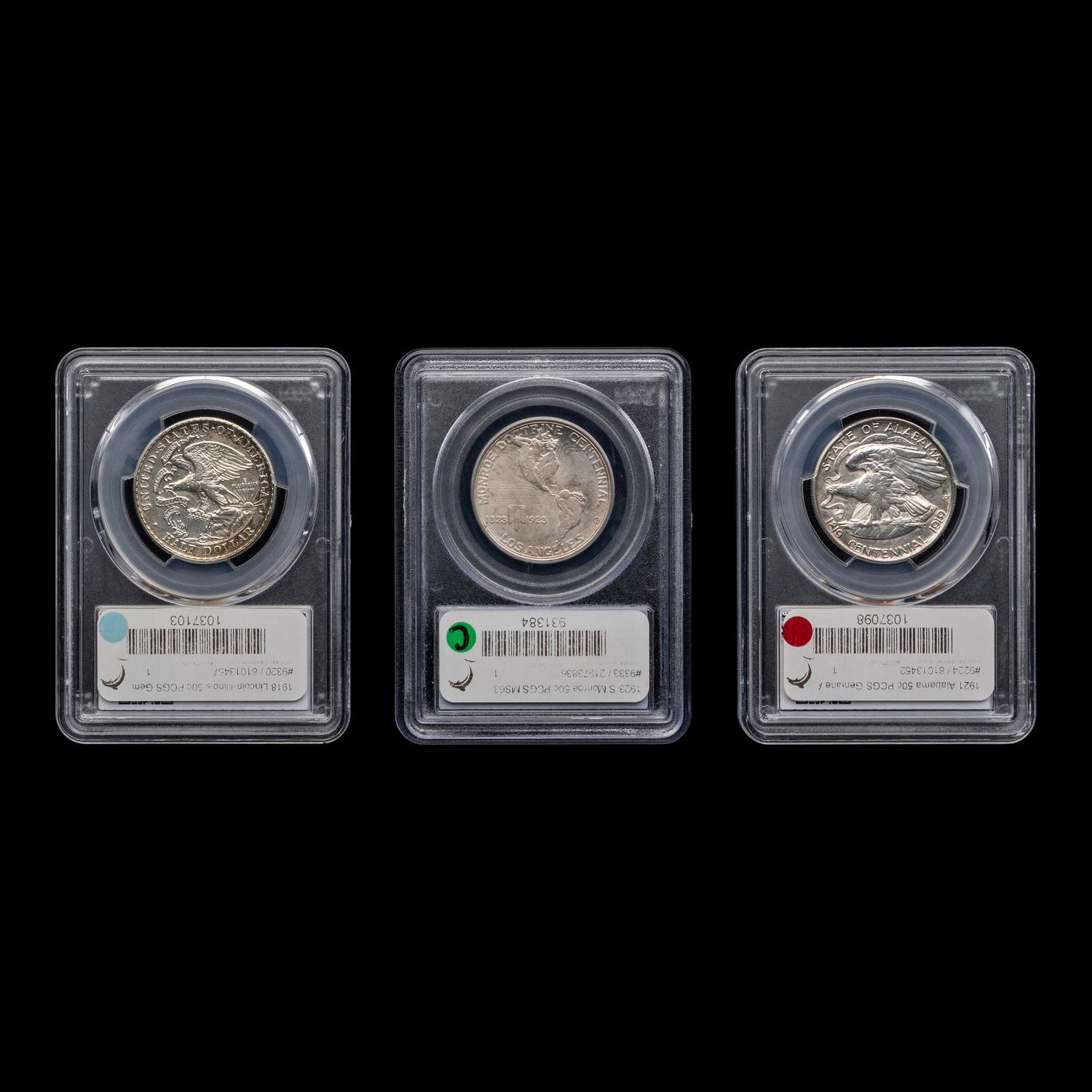 Three Graded Commemorative 50c Coins