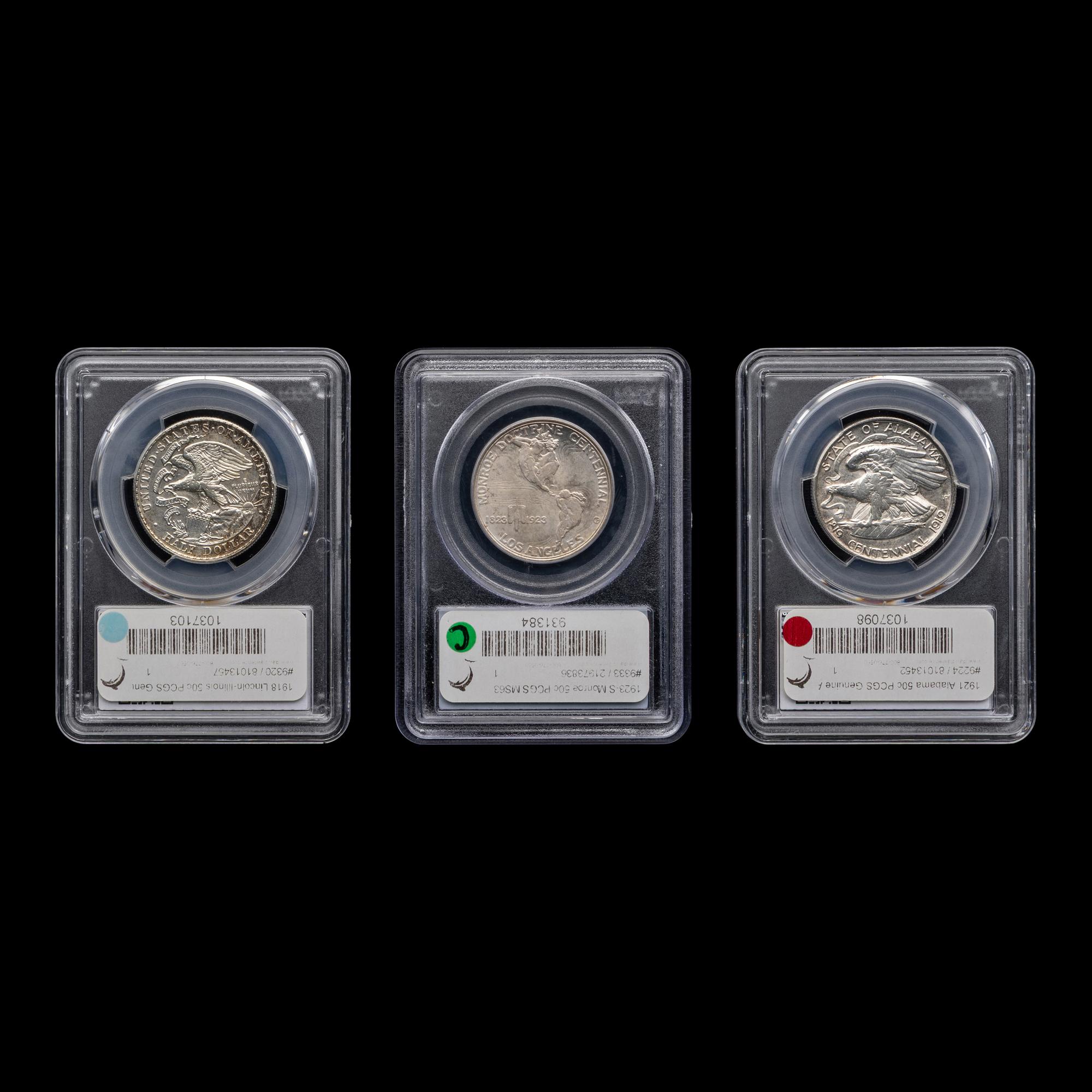 Three Graded Commemorative 50c Coins