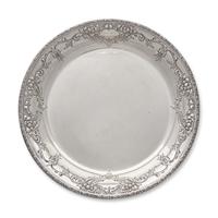 A Sterling Silver Floral Repousse Dished Tray in the Champlain Pattern