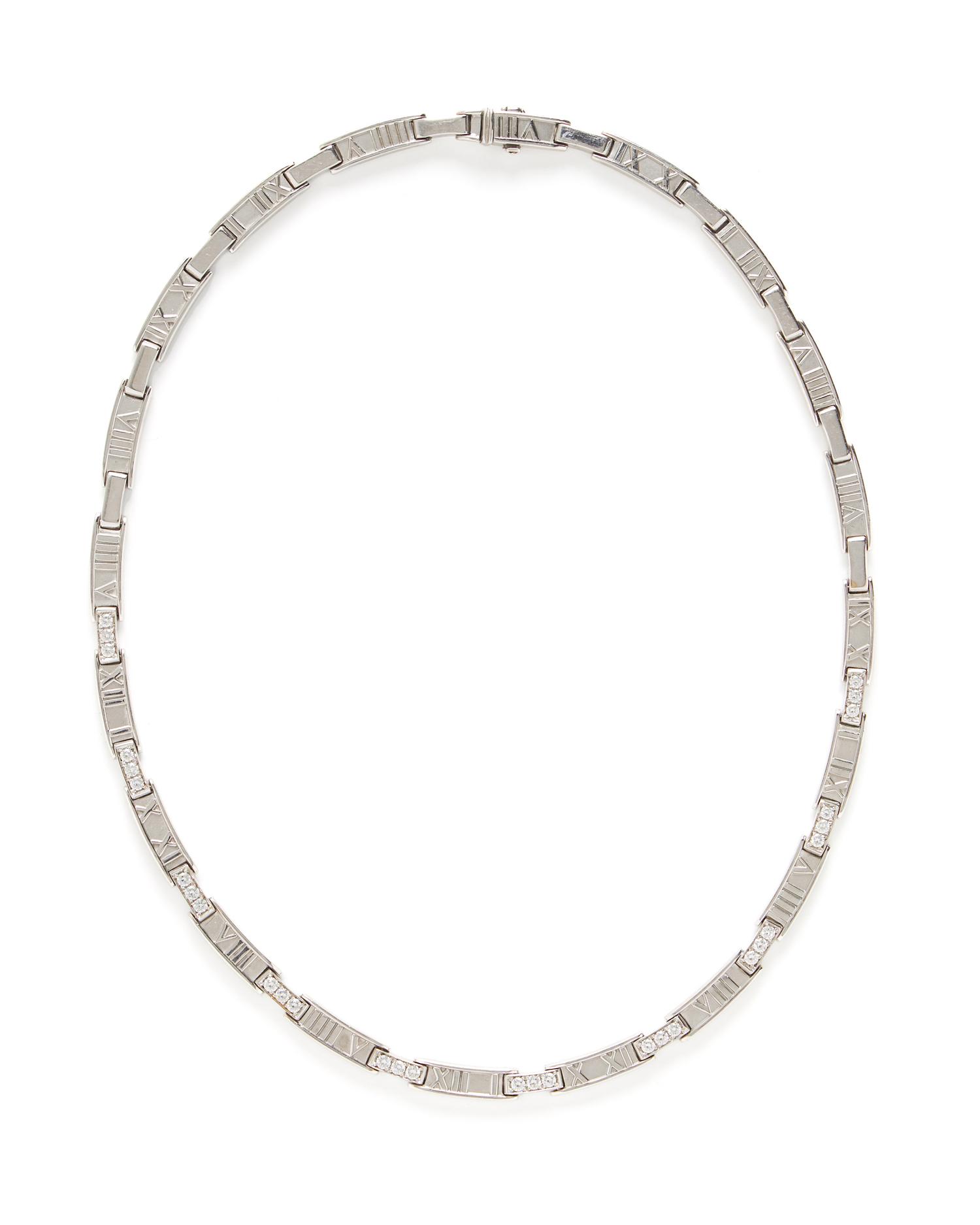 TIFFANY & CO., WHITE GOLD AND DIAMOND 'ATLAS' COLLAR NECKLACE