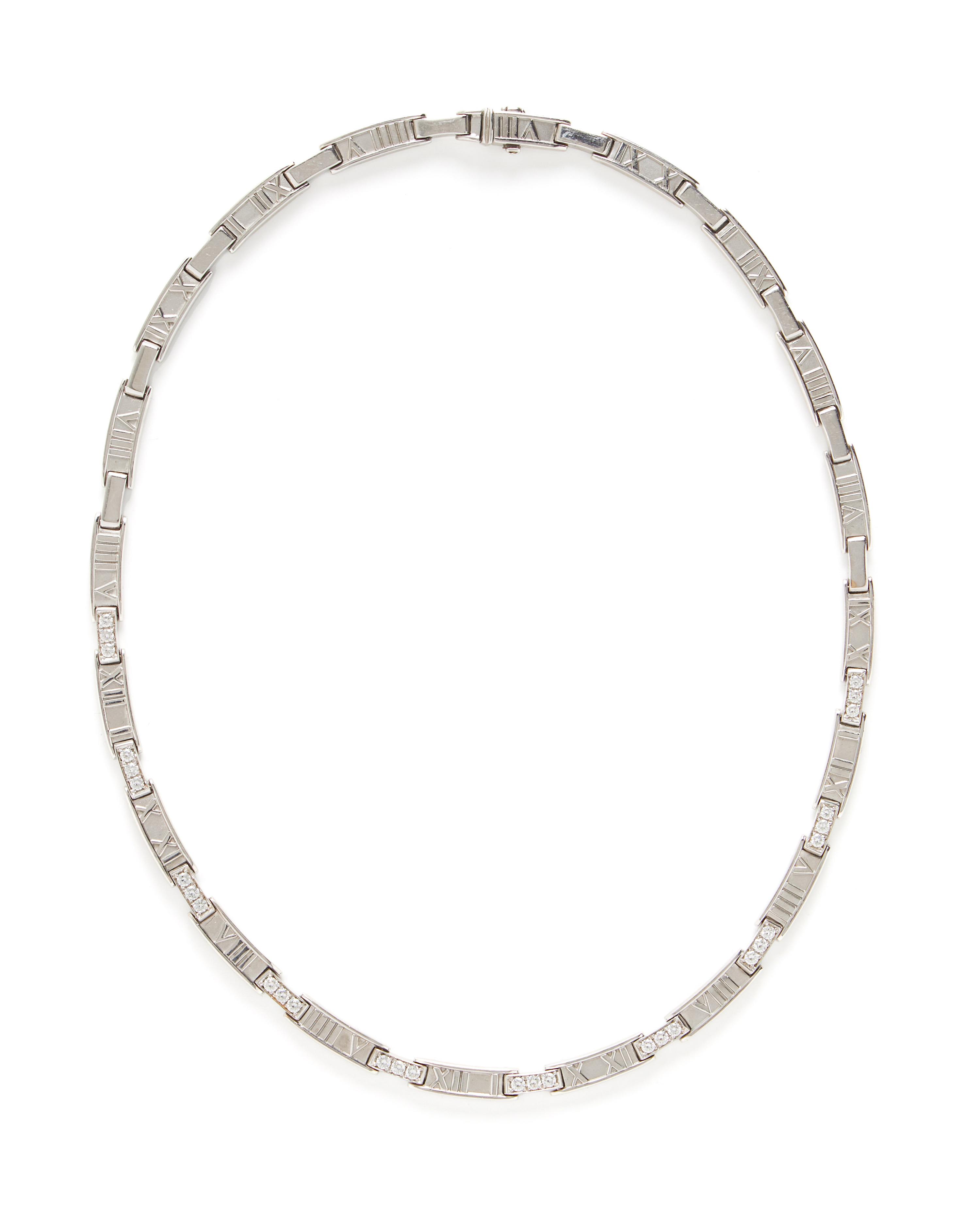TIFFANY & CO., WHITE GOLD AND DIAMOND 'ATLAS' COLLAR NECKLACE