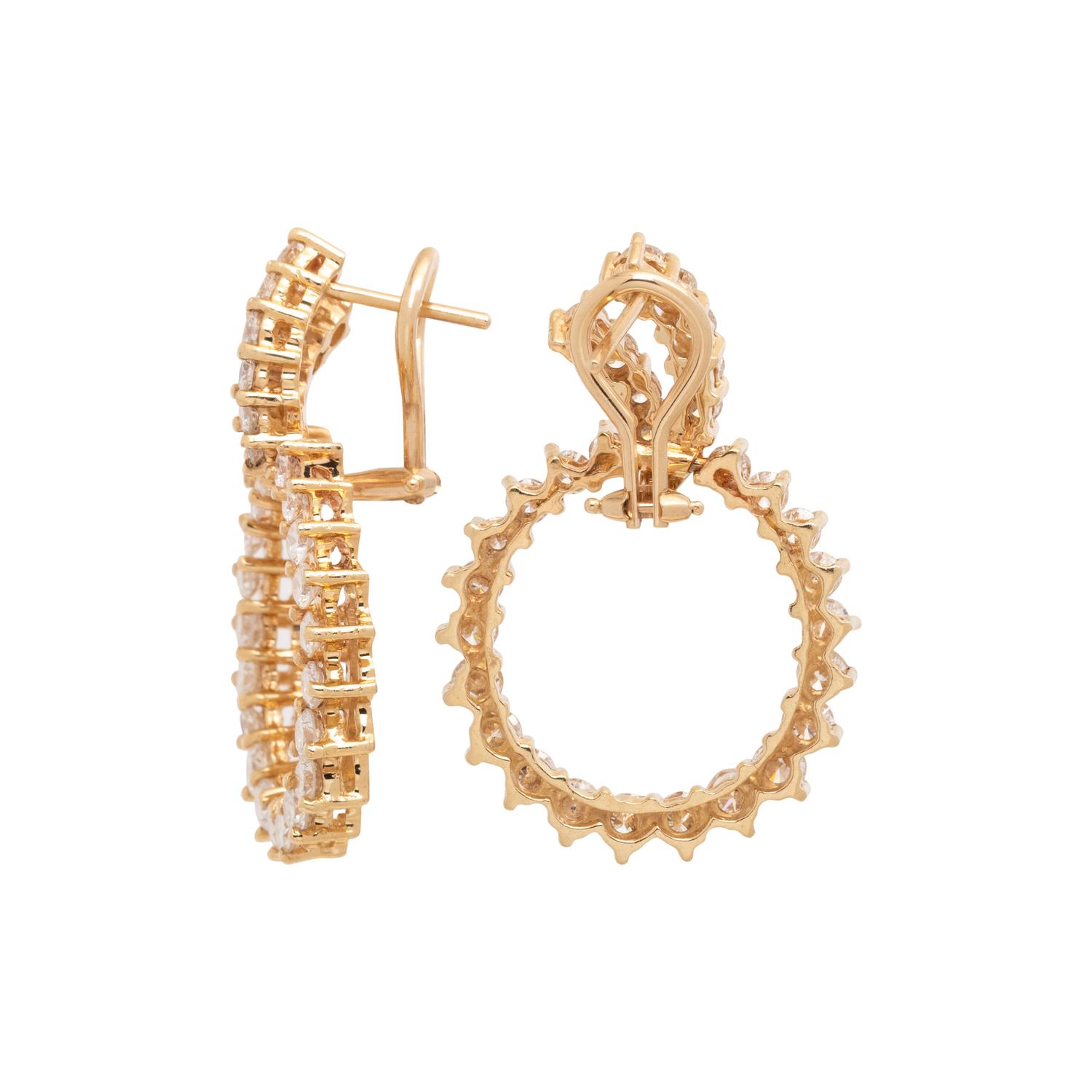 YELLOW GOLD AND DIAMOND EARCLIPS