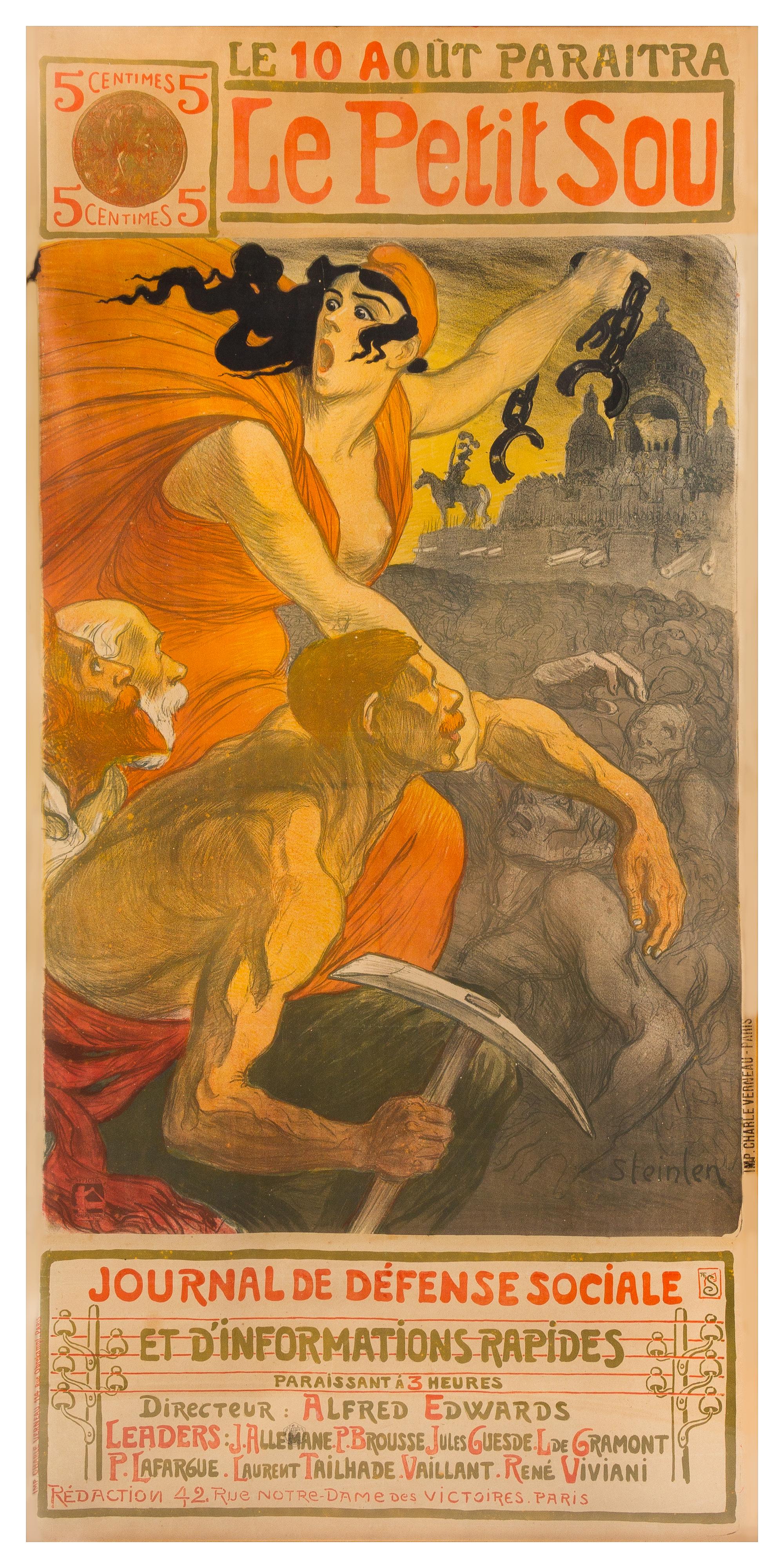 Théophile Alexandre Steinlen, (French-Swiss, 1859-1923), Le Petit Sou, 1900
