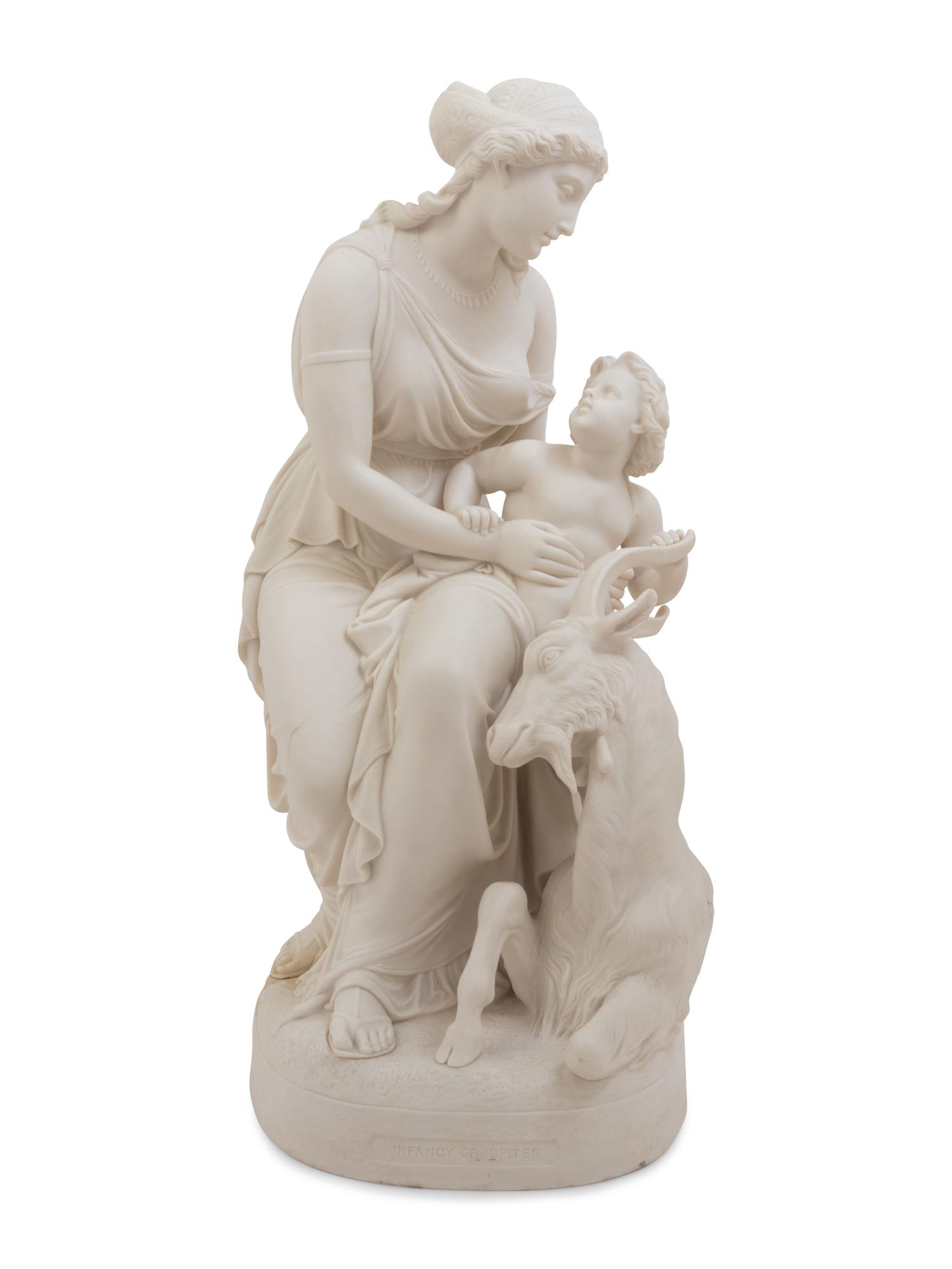 A Copeland Parianware Figural Group Depicting The Infancy of Jupiter