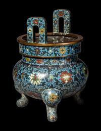 A Large Chinese Cloisonn é Enamel Incense Burner