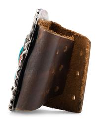 Navajo Silver, Turquoise, Coral, and Claw Ketoh