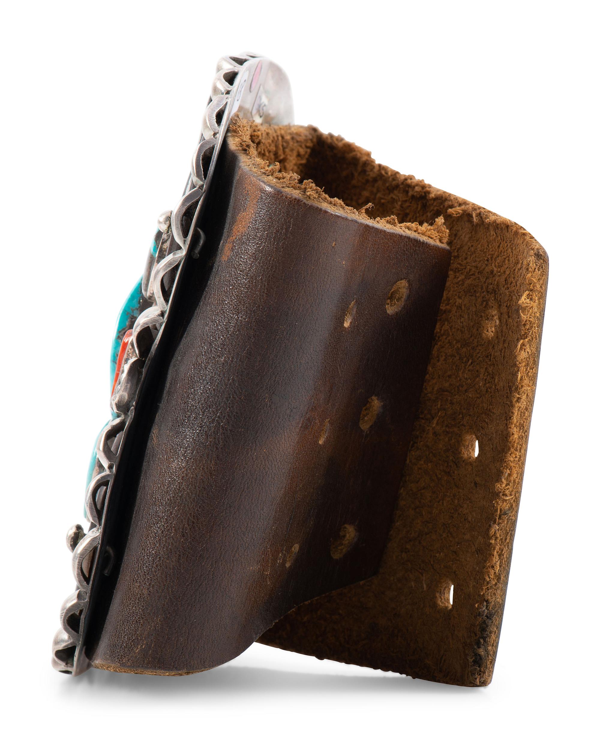 Navajo Silver, Turquoise, Coral, and Claw Ketoh