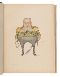 [Artist Book]. Legat, Nikolait (1869-1937) and Sergei (1875-1905). Russki Balet v Karikatura . [Imperial Russian Ballet in Caricature.] [St. Petersburg: Legat Bros., 1902-1905].