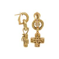 KATY BRISCOE, YELLOW GOLD AND DIAMOND CONVERTIBLE EARRINGS