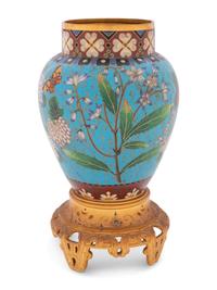 An Elkington & Co. Enameled Bronze Urn