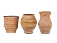 Three Terracotta Floor Vases