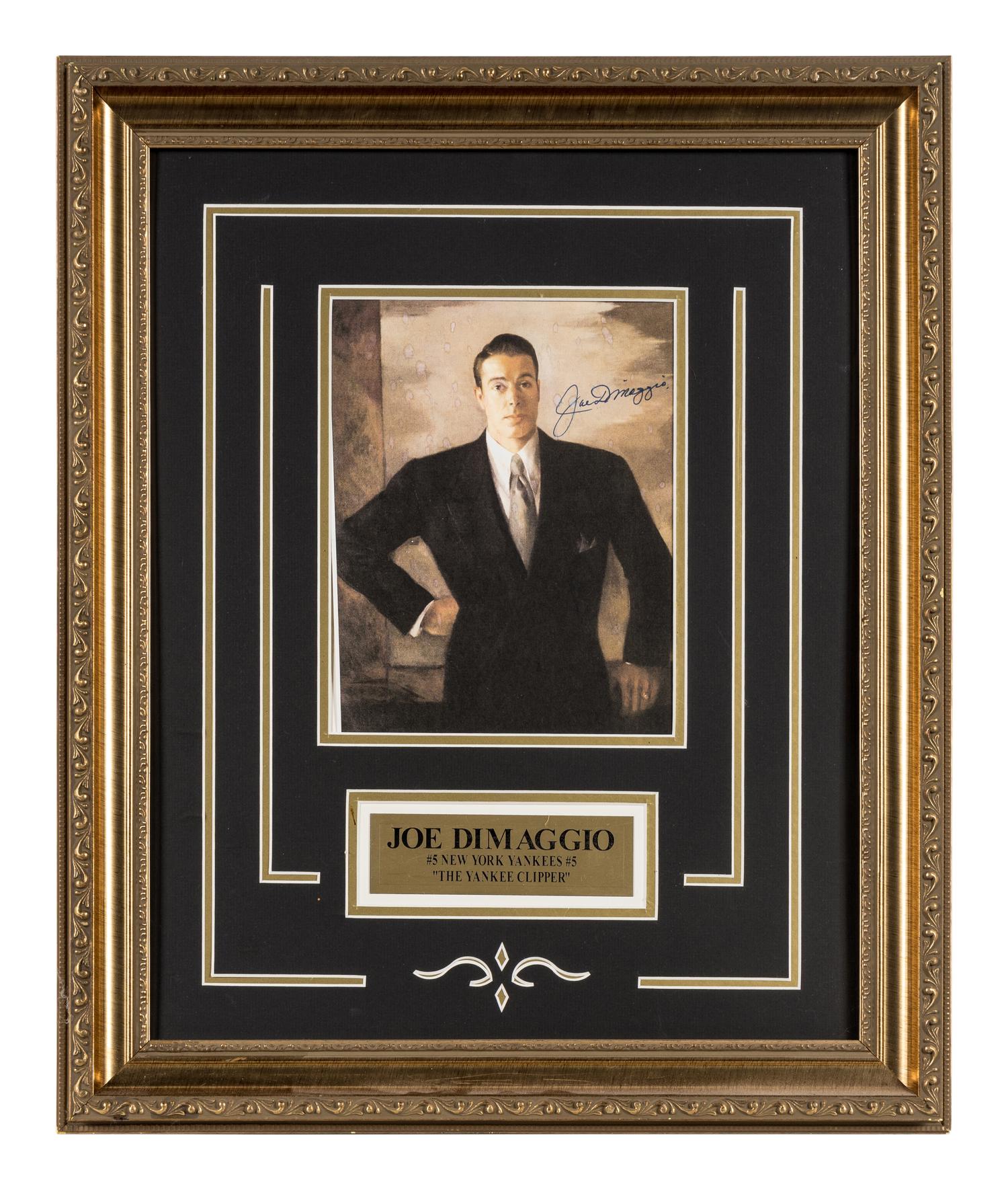 A Joe DiMaggio Signed Autograph Display (Beckett Authentication Services),