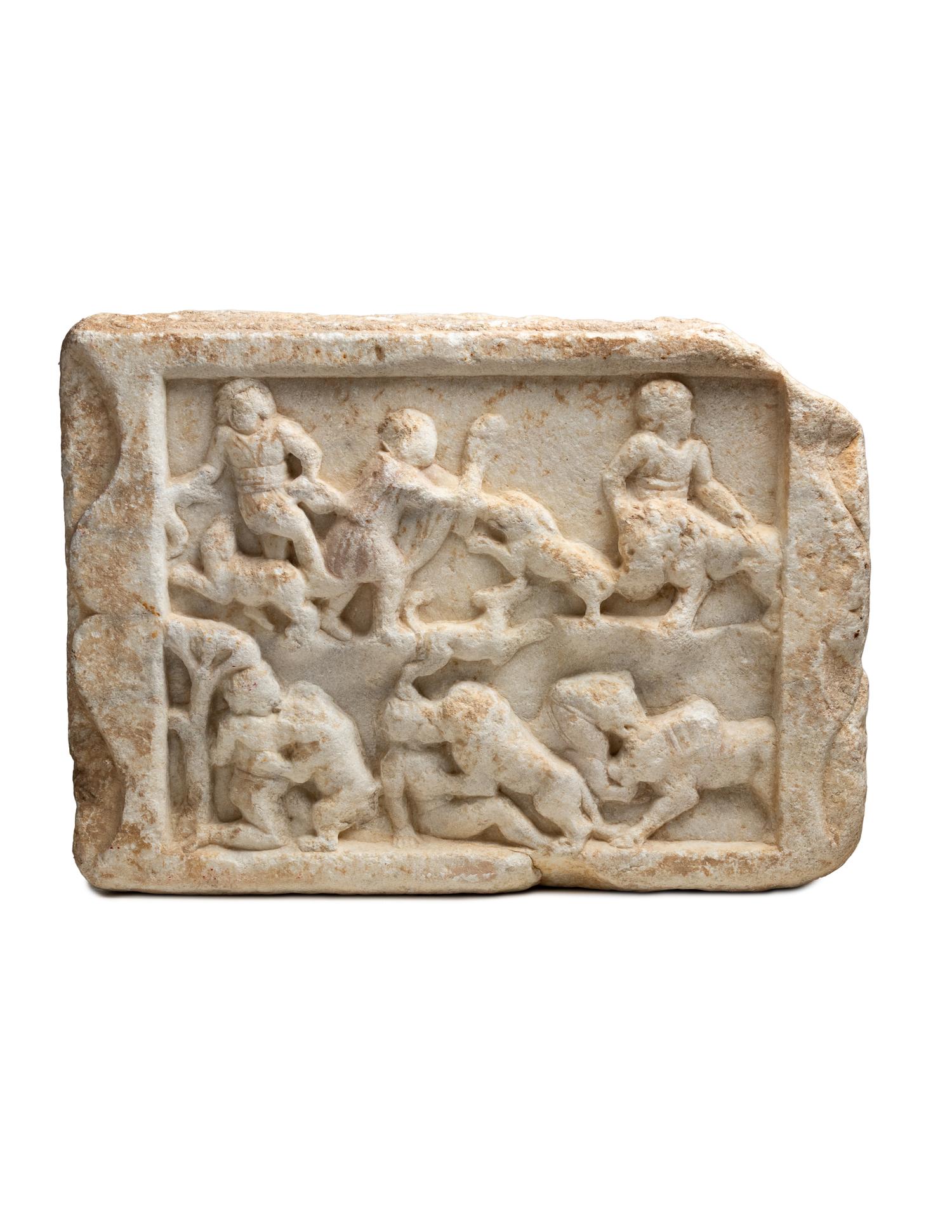 A Roman Marble Relief with a Hunting Scene