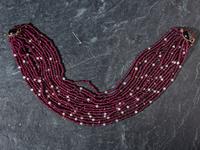 14K Gold and Garnet Multi-strand Necklace