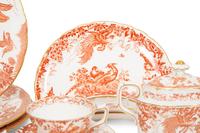 A Royal Crown Derby Red Aves Porcelain Dinner Service