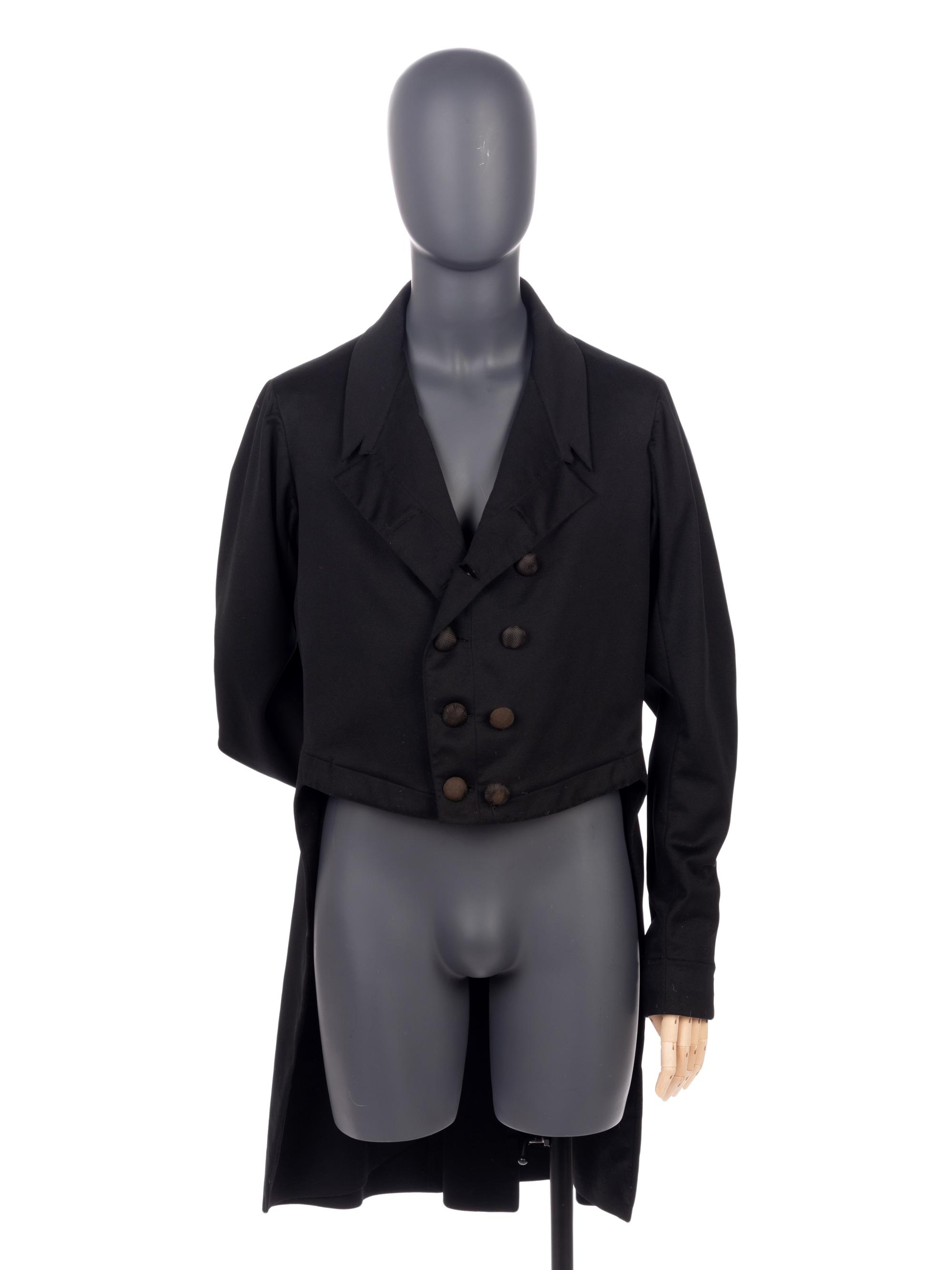 Men's Rare 19th Century Wool Jacket with Tails, 1840s