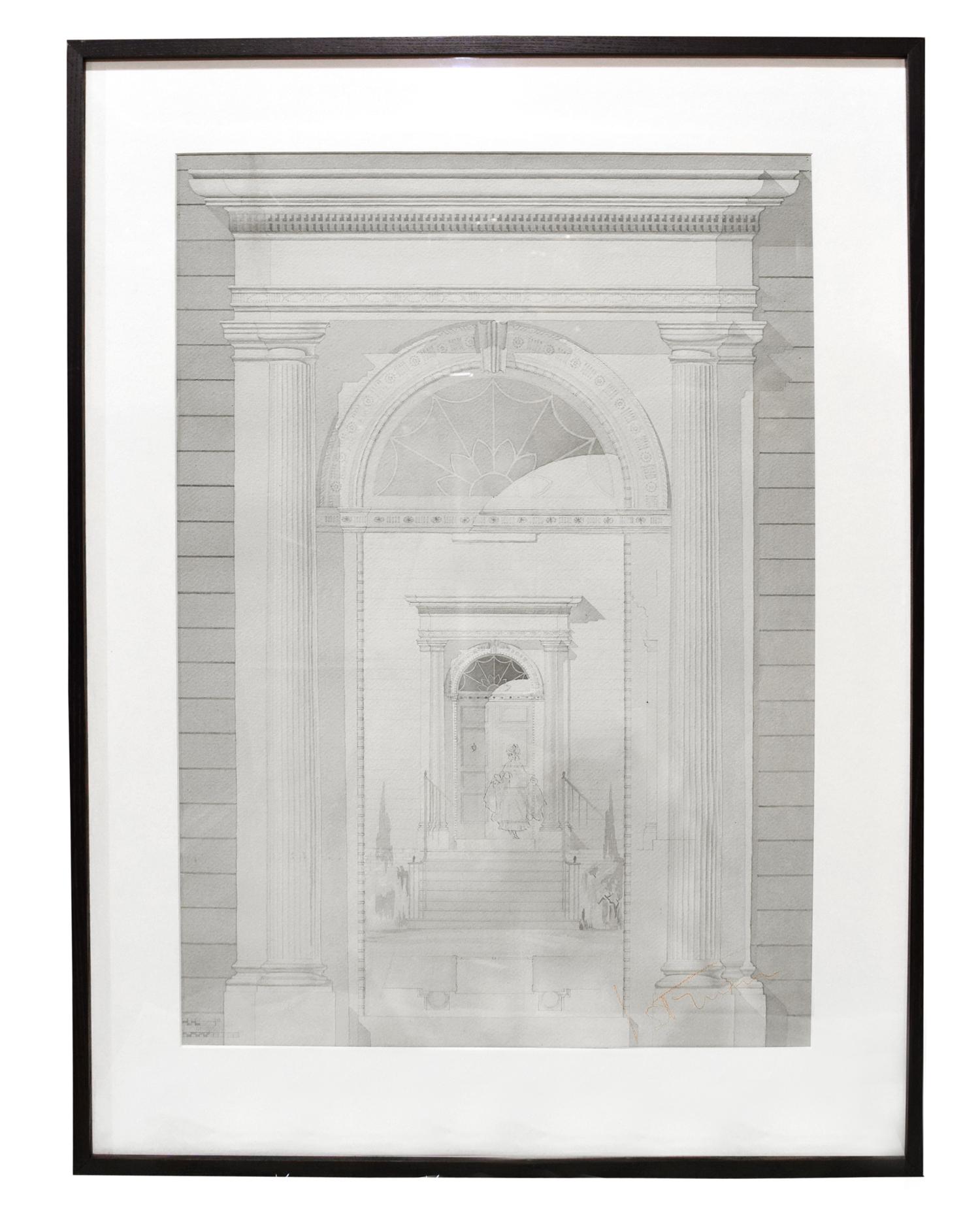 A Set of Four Architectural Drawings from the University of Illinois Architecture Department 32" W x 1.5" D x 41.5" H — United States, Circa 1920