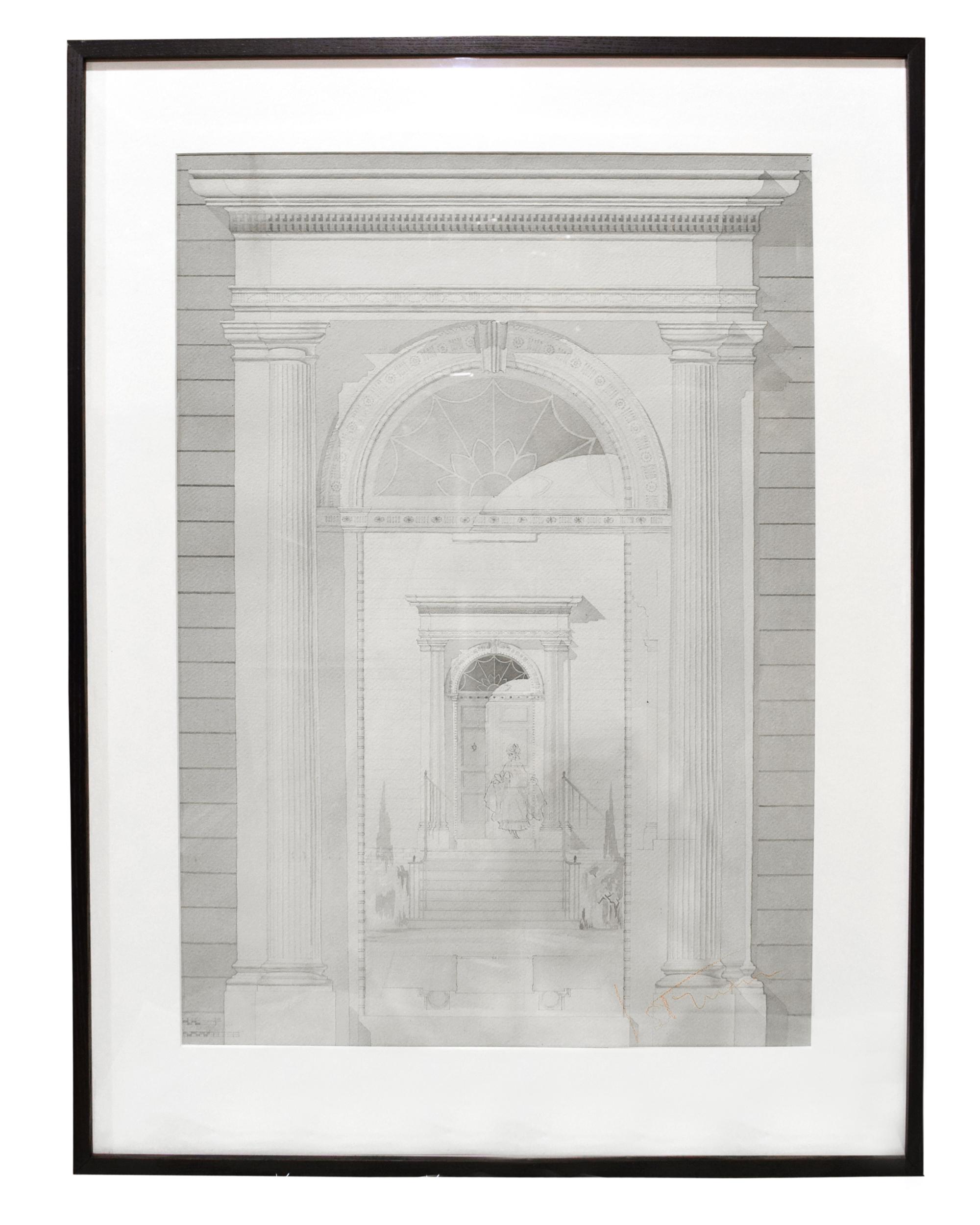A Set of Four Architectural Drawings from the University of Illinois Architecture Department 32" W x 1.5" D x 41.5" H — United States, Circa 1920