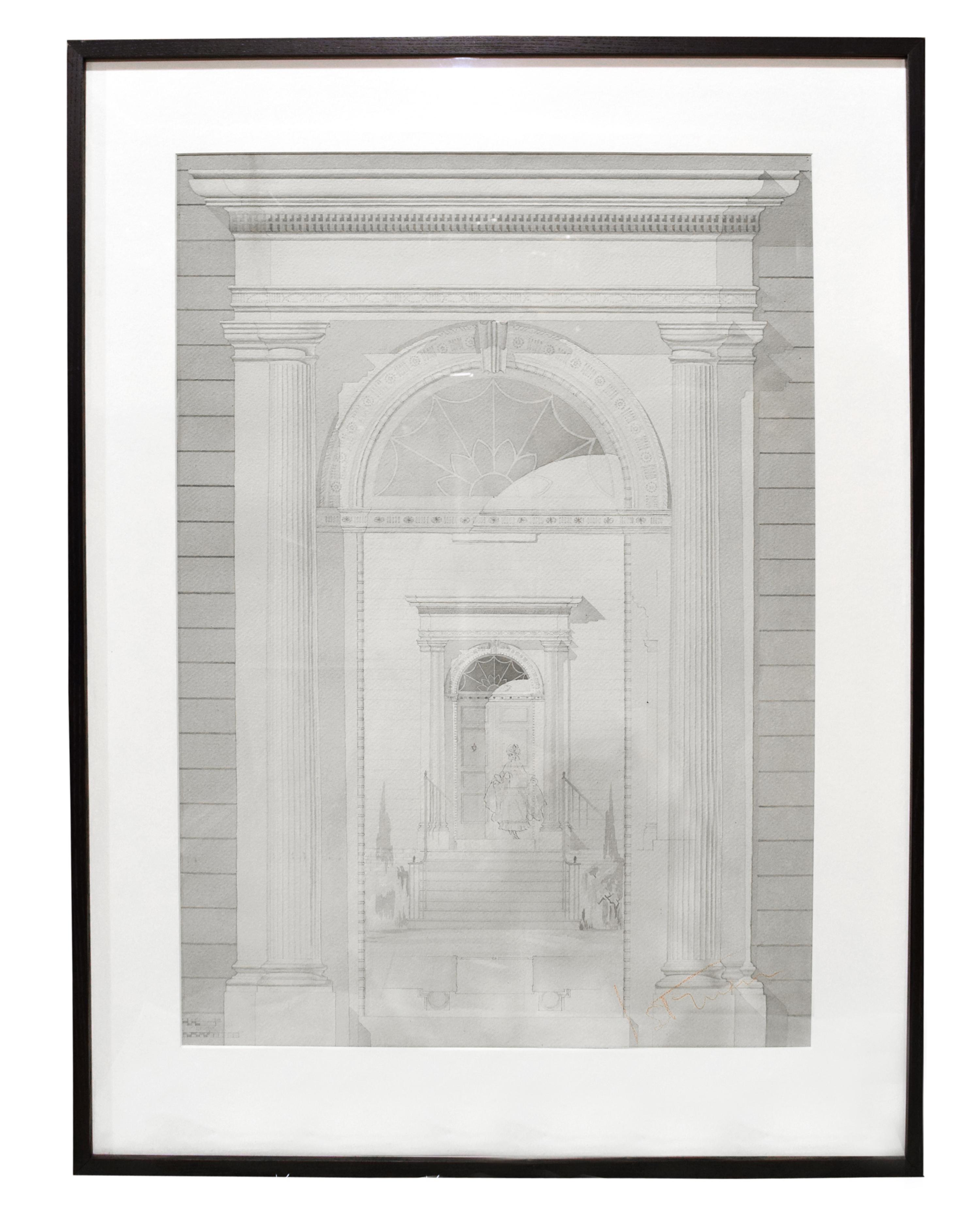 A Set of Four Architectural Drawings from the University of Illinois Architecture Department 32" W x 1.5" D x 41.5" H — United States, Circa 1920