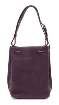 An Hermes Raisin Togo 22cm So-Kelly Handbag, 9" x 11" x 4.5".