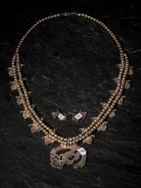 Zuni Avian Squash Blossom Necklace and Earrings