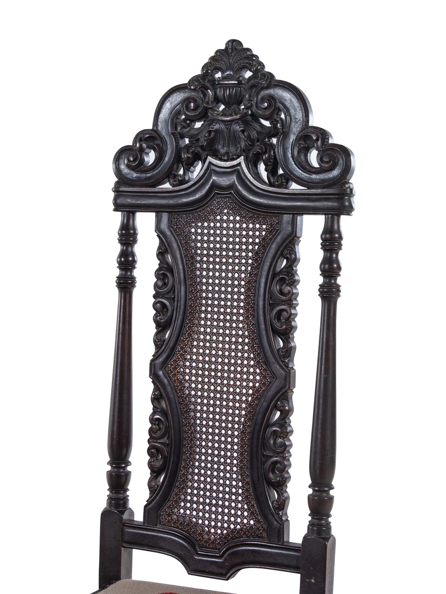 Two Renaissance Revival Carved Walnut Chairs